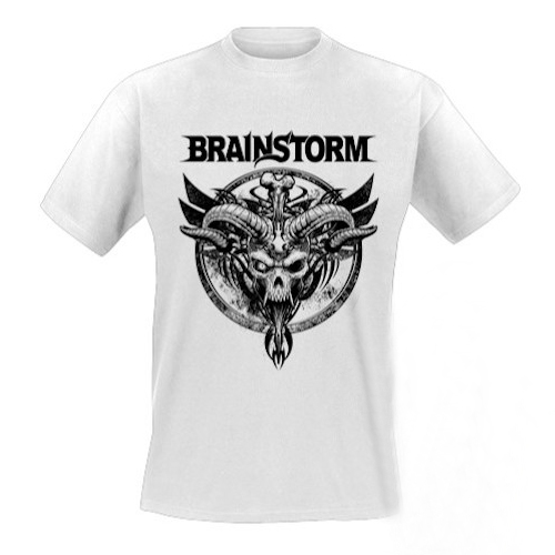 BRAINSTORM - T-Shirt - Horned Skull (white)